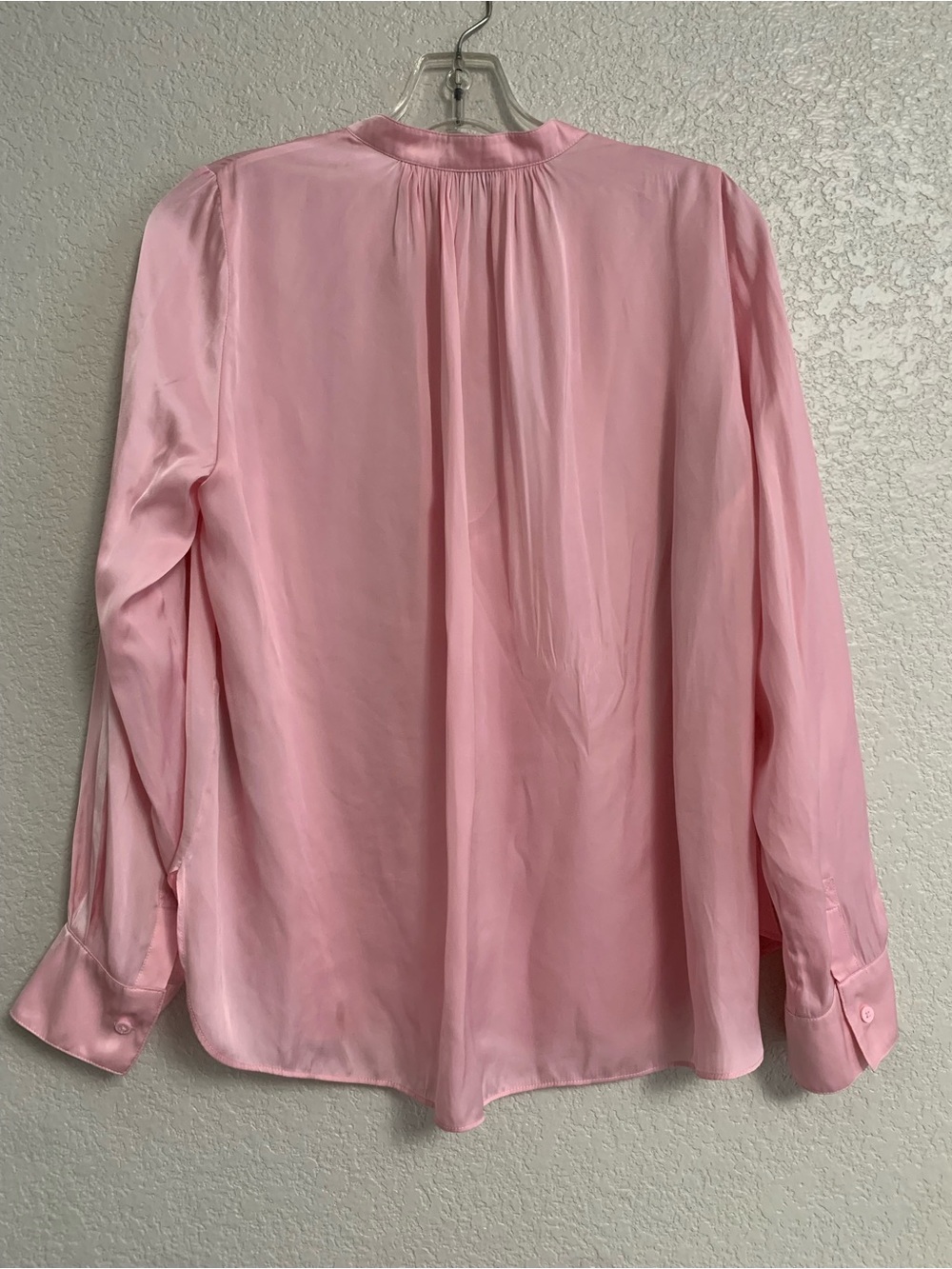 Zadig & Voltaire Blouse Top Womens S Tink Satin Vneck Long Sleeve Pink Glam - Picture 4 of 16
